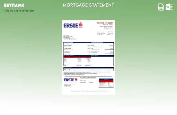 Модерен стил Шаблон за извод на хипотека од банка Ерсте во Унгарија